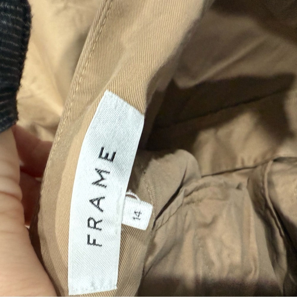 Frame Pants Cinched Trouser Front Tie in Dark Sand - Picture 7 of 7